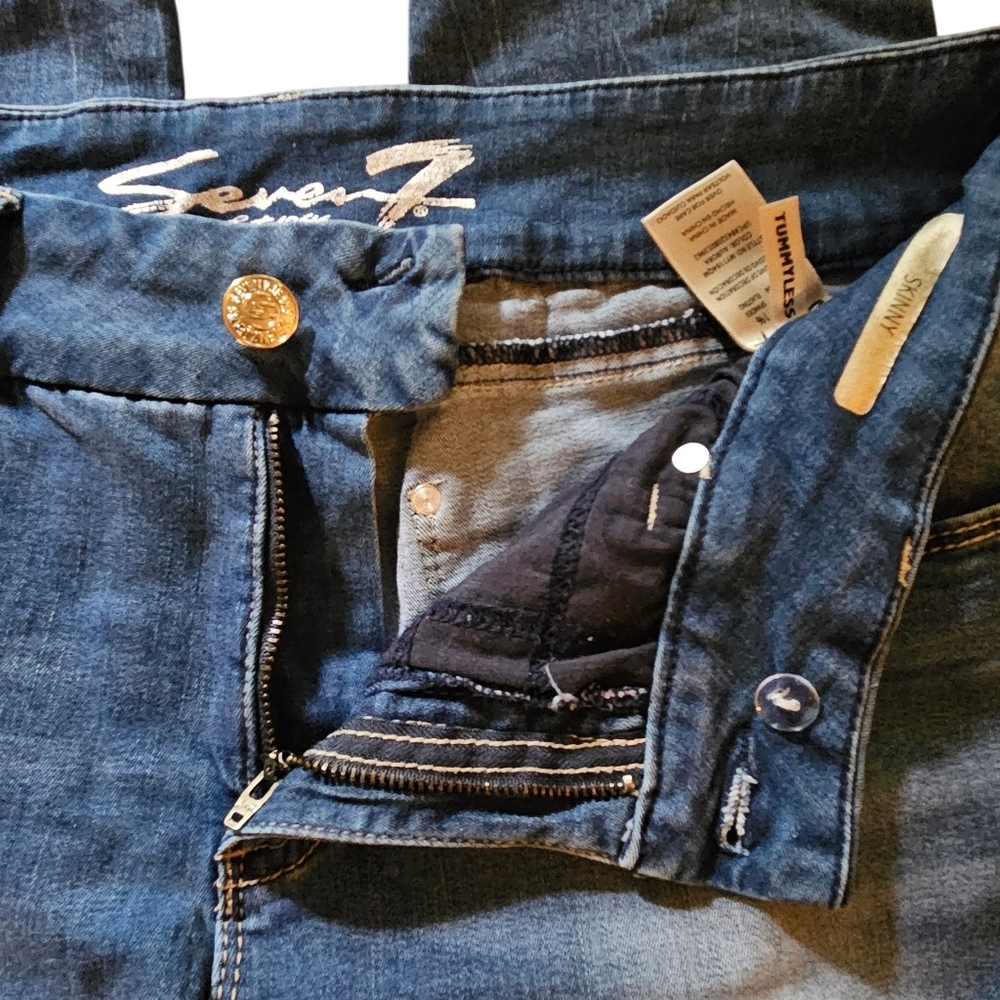 Seven7 Women's Medium Blue Skinny Jeans - Picture 8 of 10